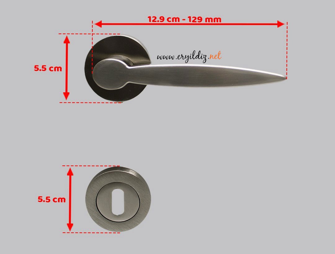 Doğanlar Pier Rozetli Kapı Kolu Saten - Oda Kapısı Er Yıldız hırdavat