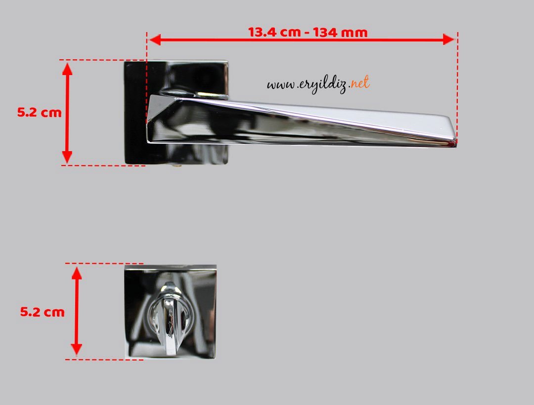 Doğanlar Prizma Rozetli Kapı Kolu Krom - Wc Kapısı Er yıldız hırdavat