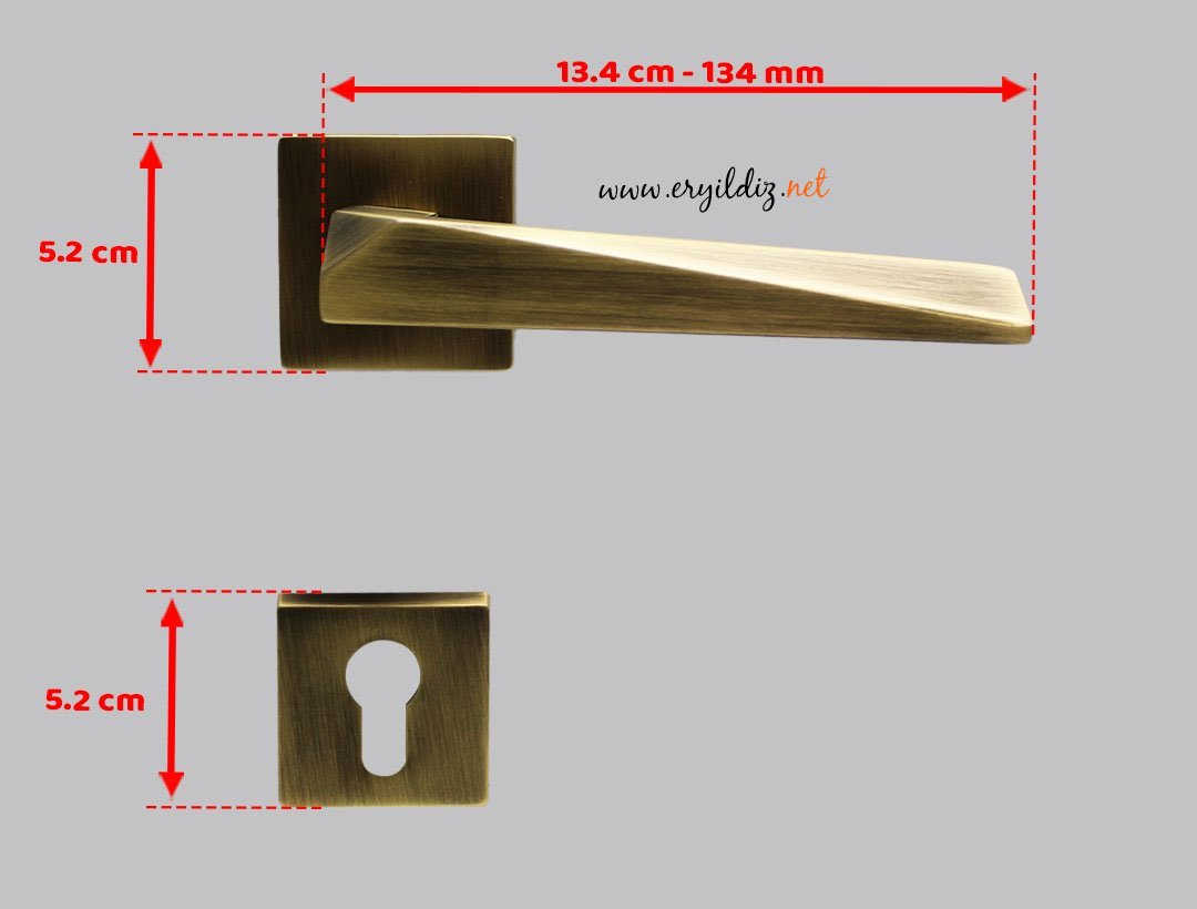 Doğanlar Prizma Rozetli Kapı Kolu Olifka - Dış Kapısı Er yıldız Hırdavat