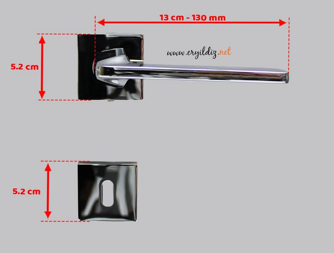 Doğanlar Radya Rozetli Kapı Kolu Krom - Oda Kapısı Er yıldız Hırdavat