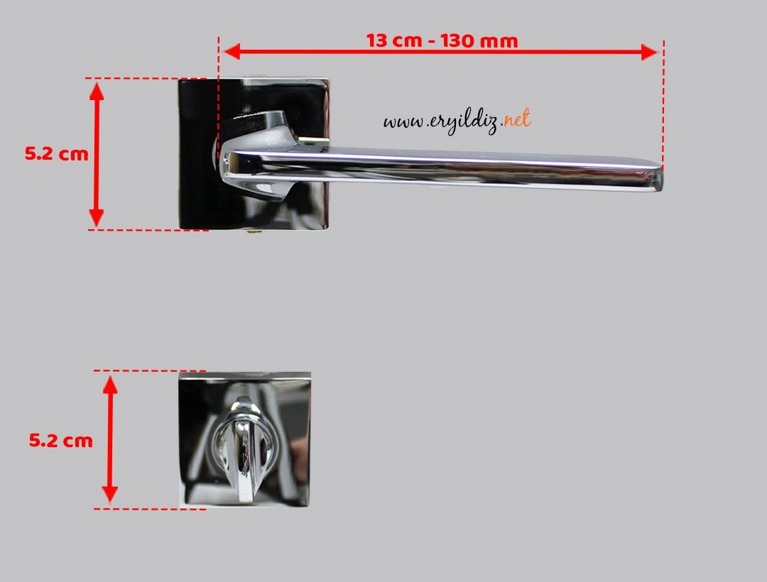 Doğanlar Radya Rozetli Kapı Kolu Krom - Wc Kapısı