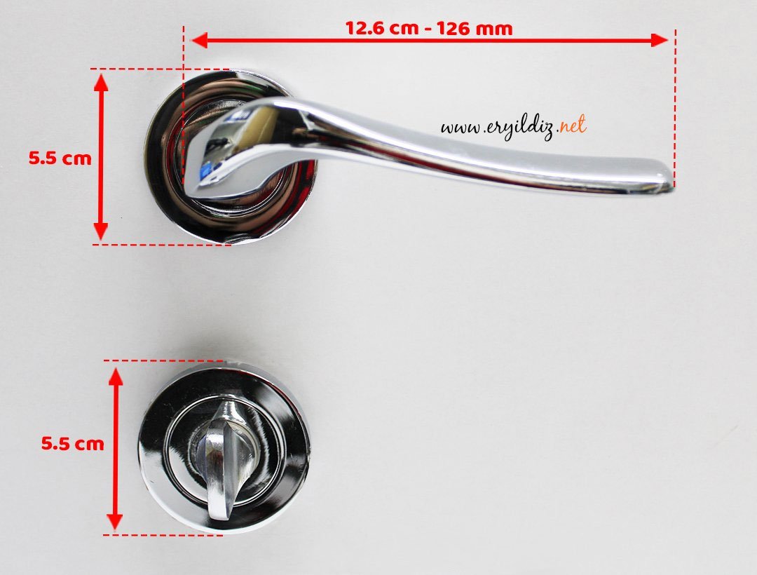 Dooraks Venüs Rozetli Kapı Kolu Krom Wc Kapısı Er Yıldız Hırdavat