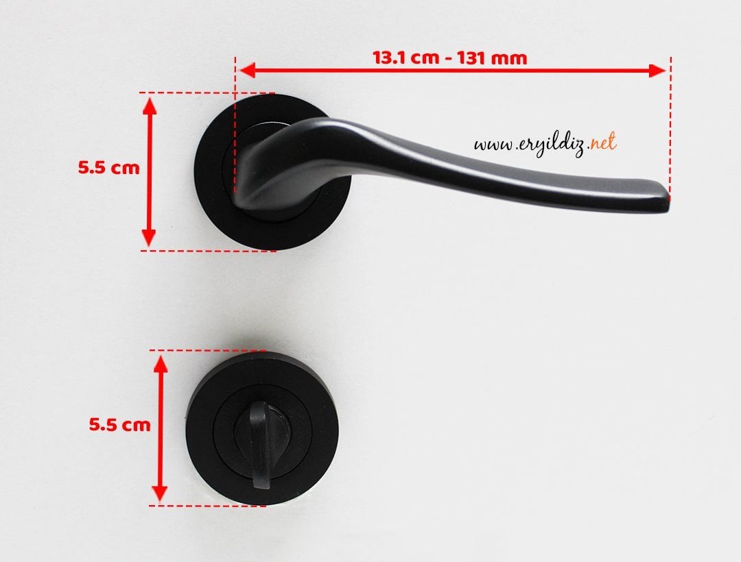 Dooraks Venüs Rozetli Kapı Kolu Matsiyah Wc Kapısı Er yıldız Hırdavat