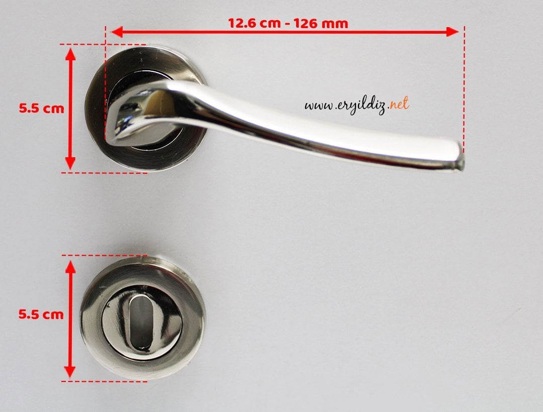 Dooraks Venüs Rozetli Kapı Kolu Nikel Saten Oda Kapısı Er Yıldız Hırdavat