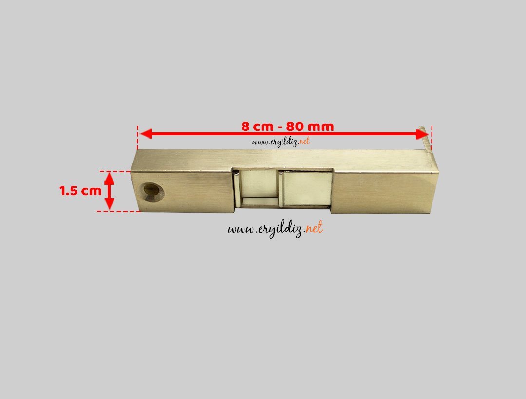Gömme Kapı Sürgüsü Pirinç Sarı - 8 cm Er Yıldız Hırdavat
