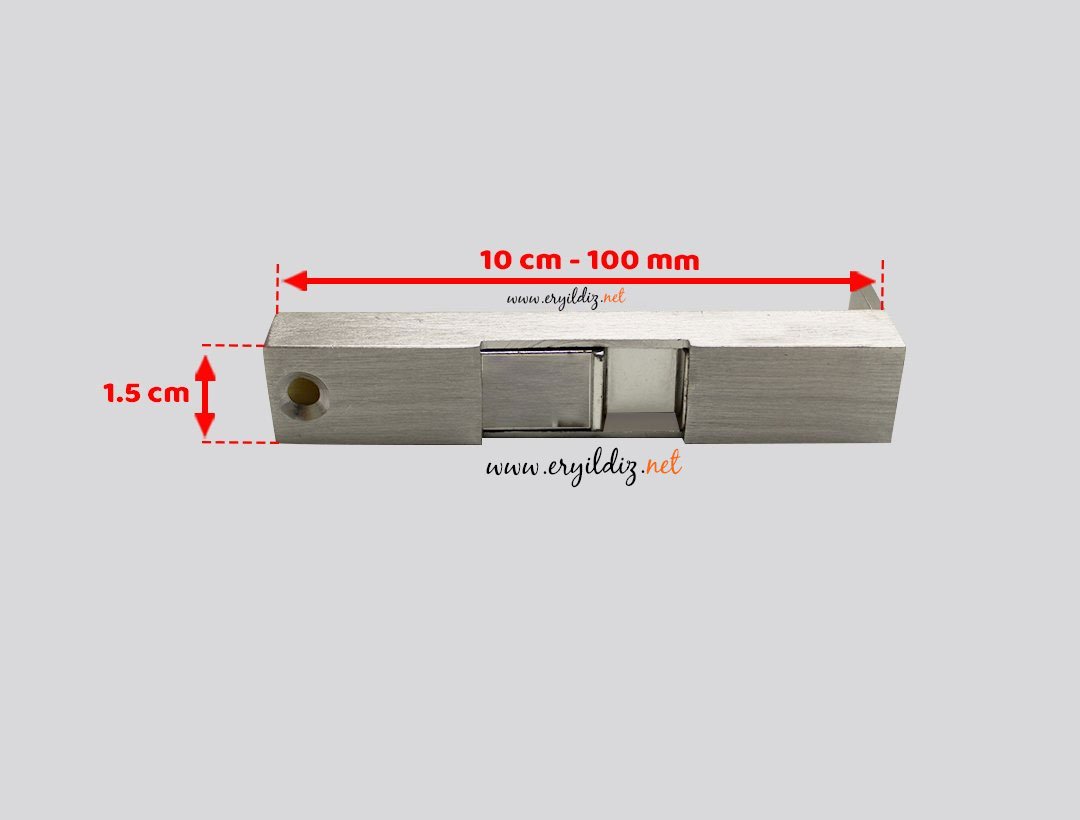 Gömme Kapı Sürgüsü Pirinç Saten - 10 cm