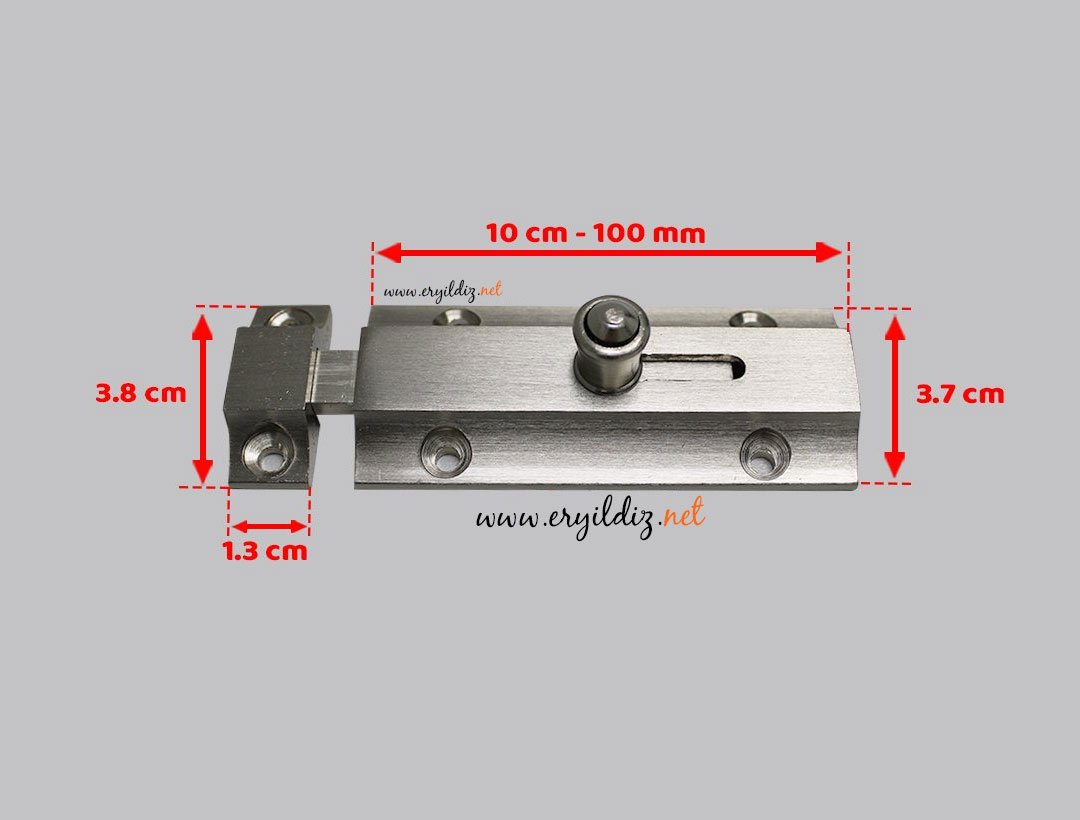 Otomatik Pirinç Kapı Sürgüsü Saten - 10 cm Er Yıldız Hırdavat