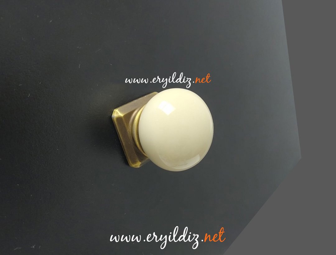 Doğanlar Z.210 Düğme Porselen Mobilya Kulp Olifka Krem Eryıldız Hırdavat