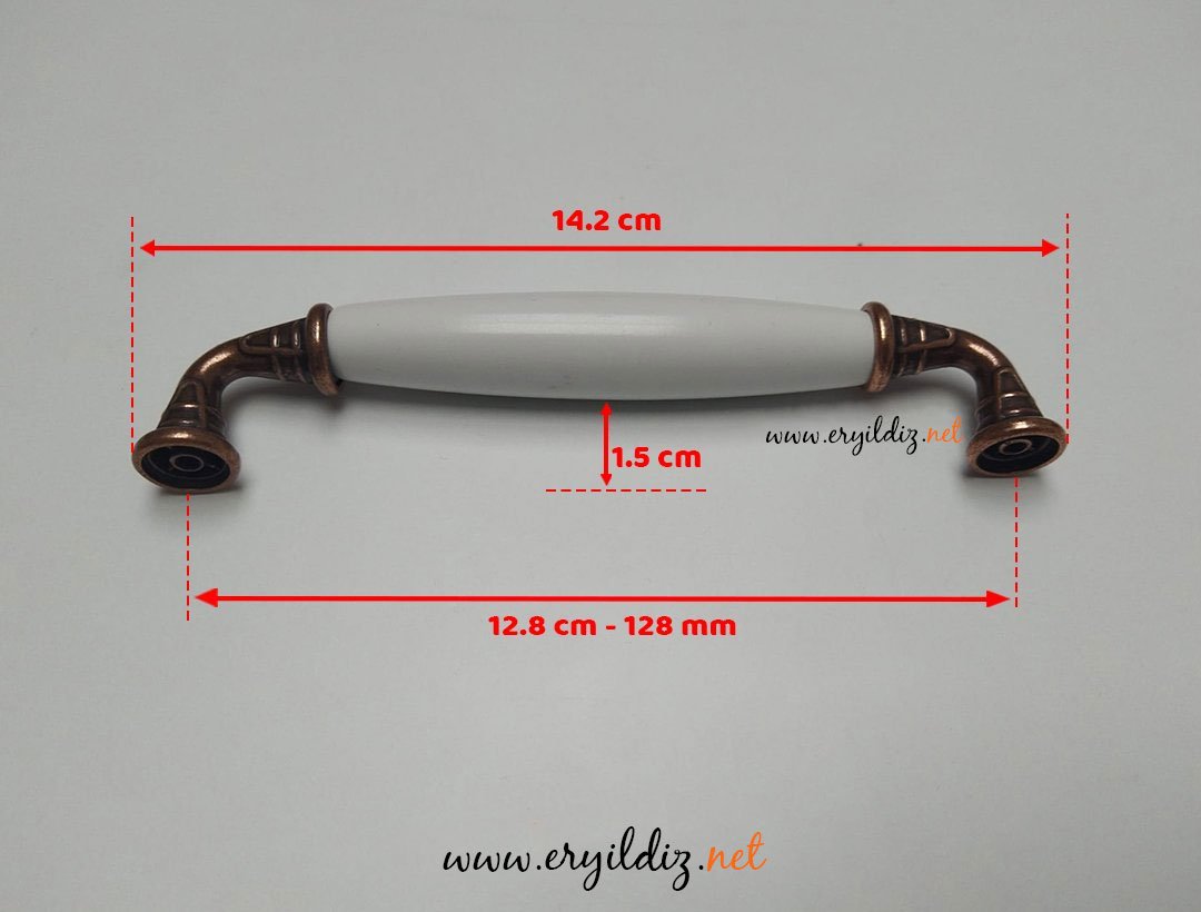 Eymen Polimer Yaldızlı Antik Bakır Mobilya Kulp 128 mm Eryıldız Hırdavat