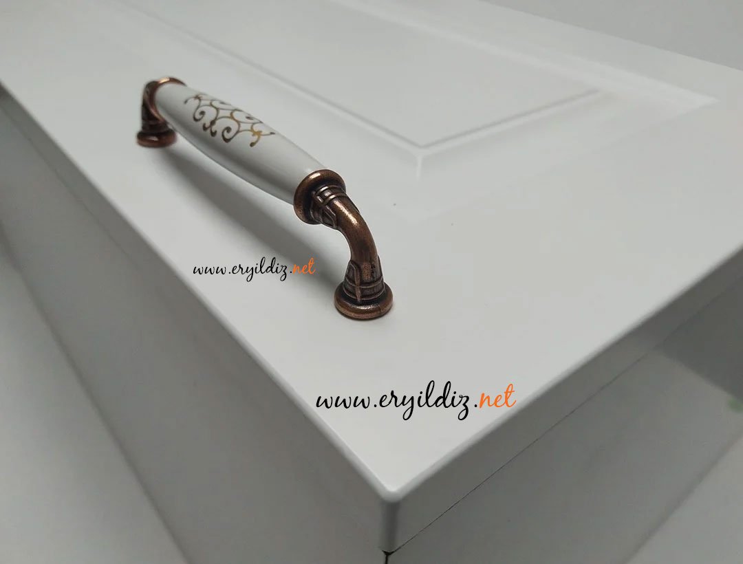 Eymen Polimer Yaldızlı Antik Bakır Mobilya Kulp 128 mm Eryıldız Hırdavat