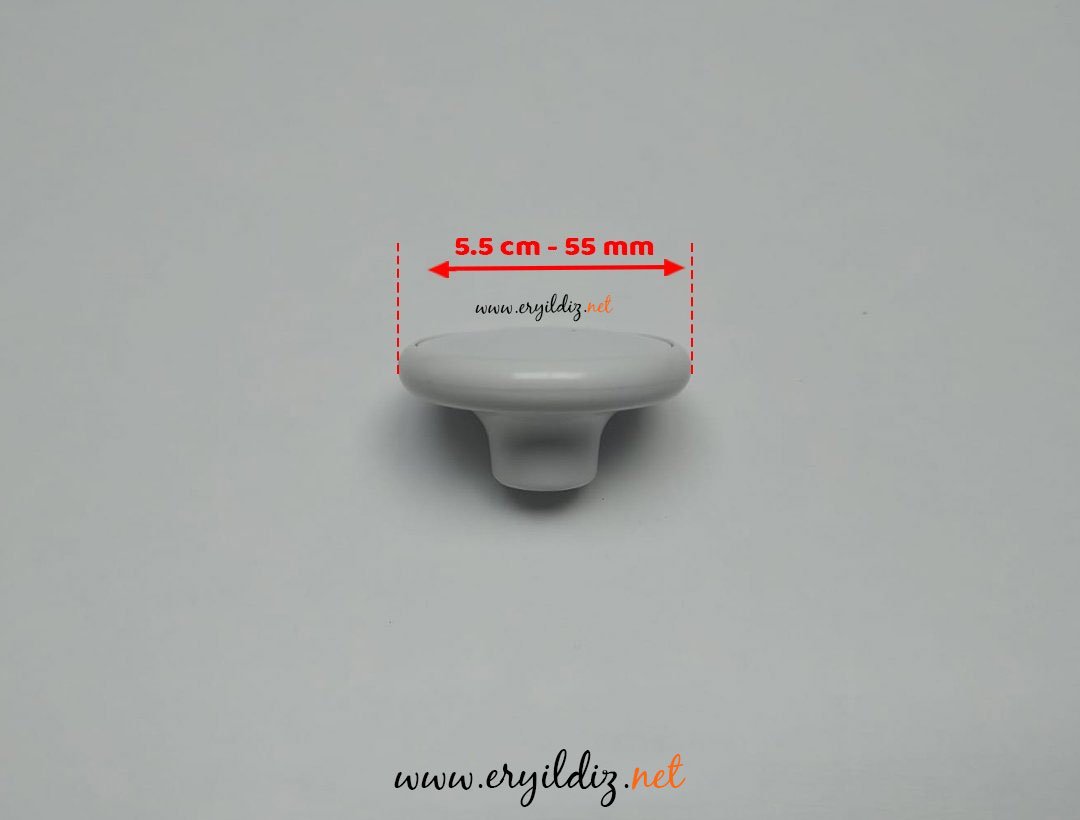Fede Plastik Mobilya Düğmesi Beyaz Eryıldız Hırdavat