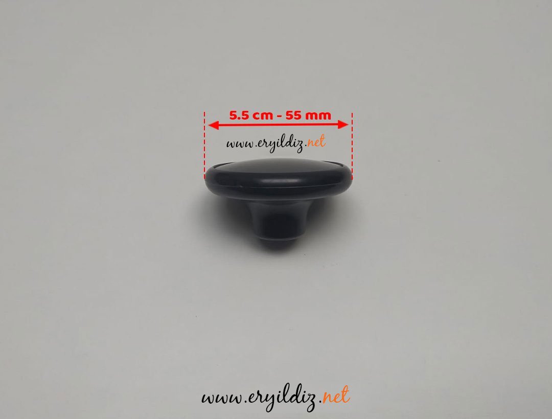 Fede Plastik Mobilya Düğmesi Siyah Eryıldız Hırdavat