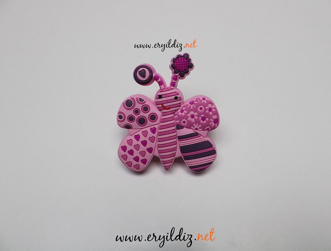 Kelebek Çocuk Odası Mobilya Kulp Pembe Eryıldız Hırdavat