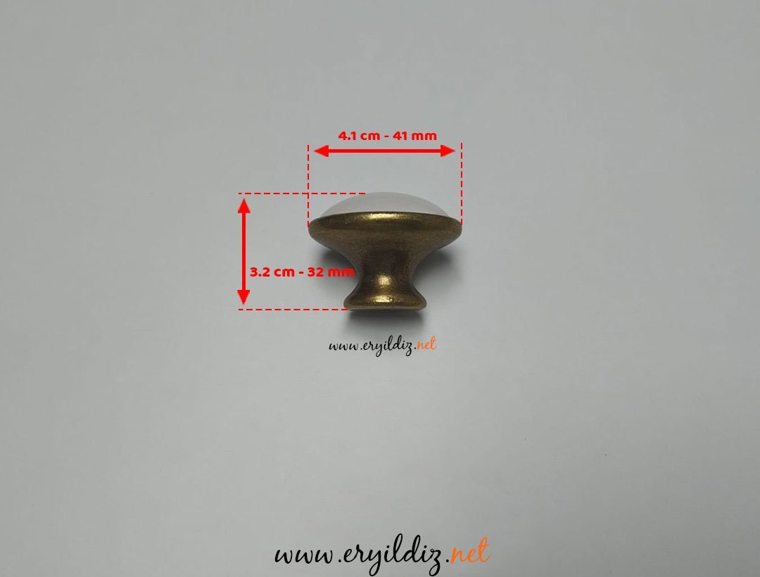 Nobel Saraylı Düğme Mobilya Kulp Antik Sarı Eryıldız Hırdavat