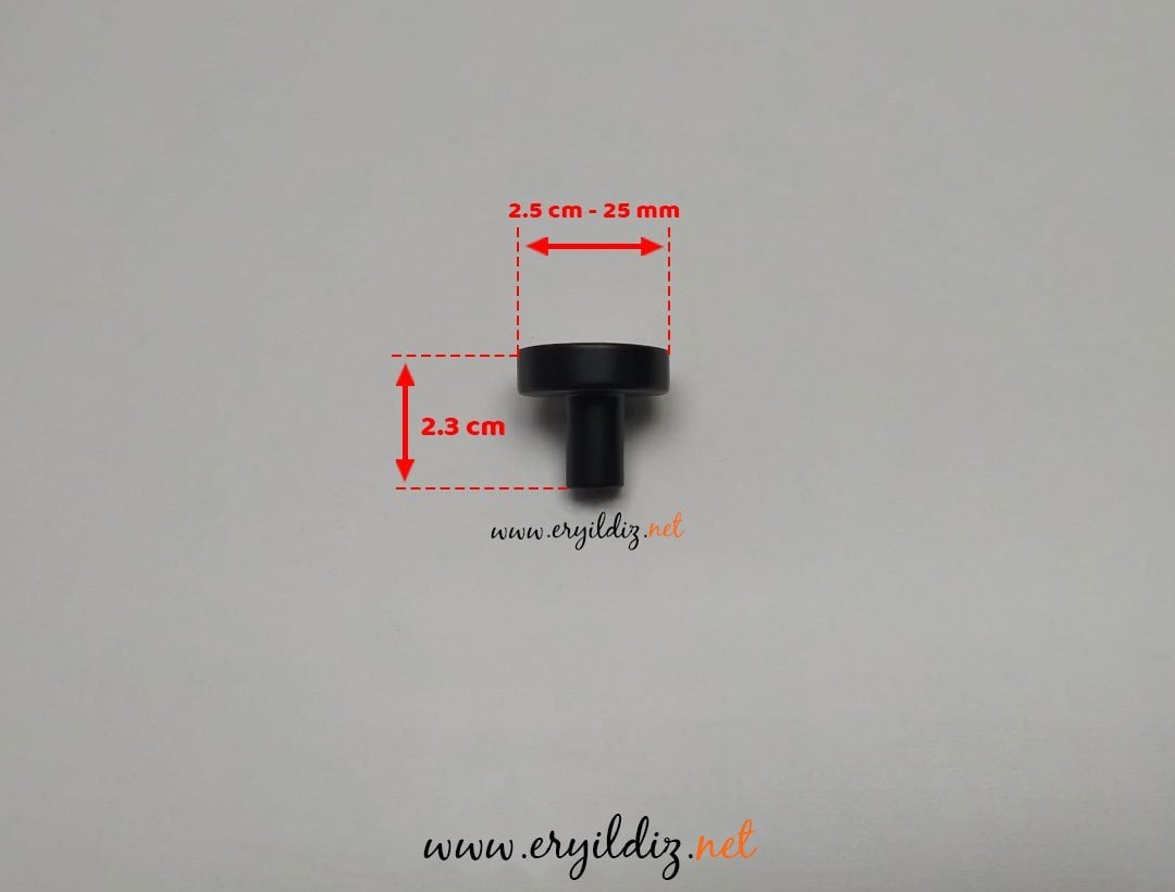 System 1910 Düğme Mobiya Kulp Siyah Eryıldız Hırdavat