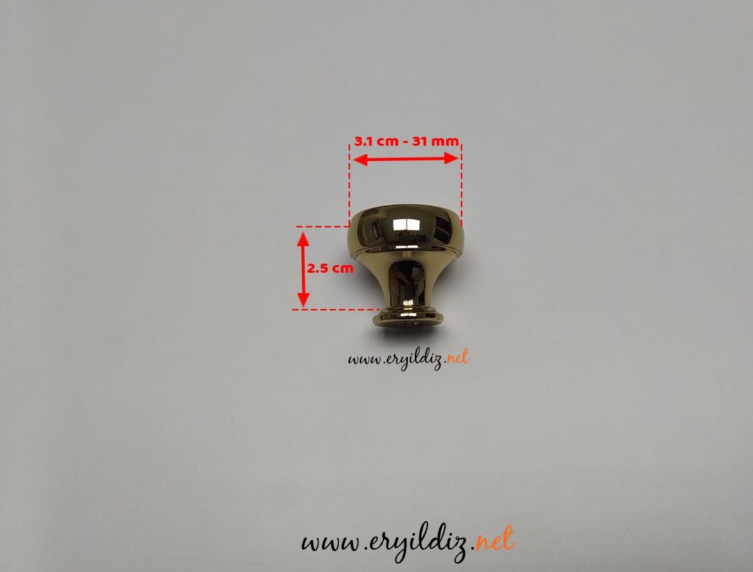 System 1915 Düğme Mobilya Kulp 32 mm Altın Sarısı Eryıldız Hırdavat