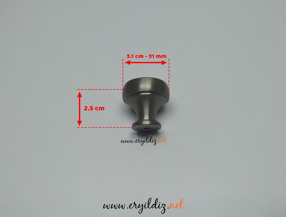 System 1915 Düğme Mobilya Kulp 32 mm Mat Nikel Saten Eryıldız Hırdavat