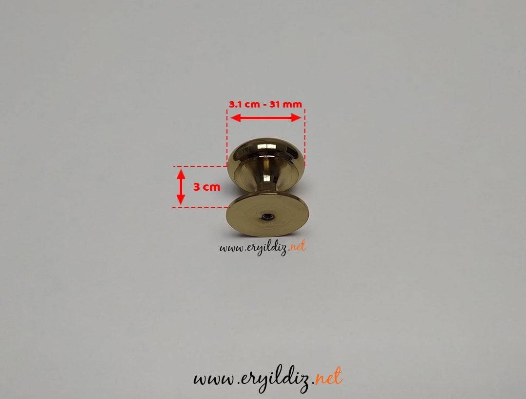 System 1959 Düğme Mobilya Kulp 32 mm Altın Sarısı Eryıldız Hırdavat