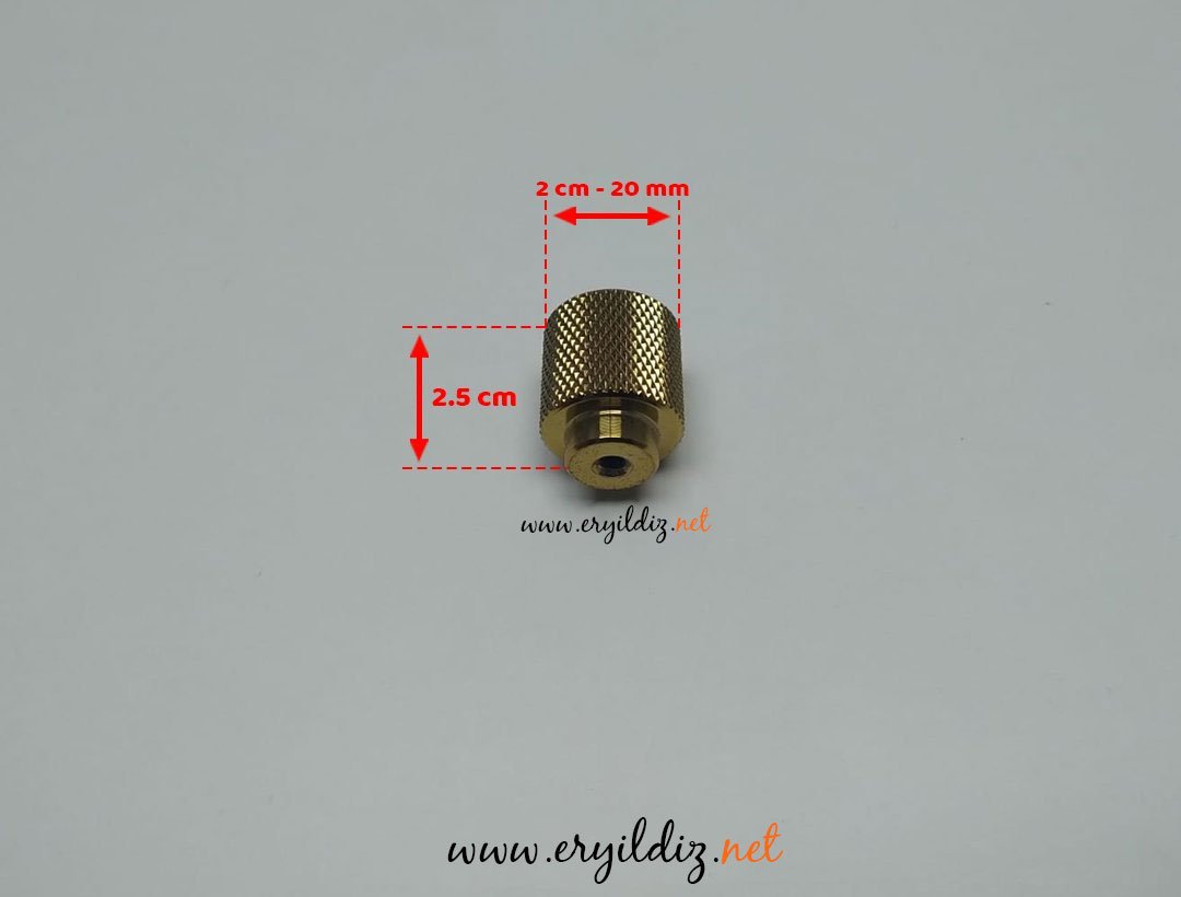 System 1965 Düğme Mobilya Kulp 8 mm Altın Sarısı Eryıldız Hırdavat
