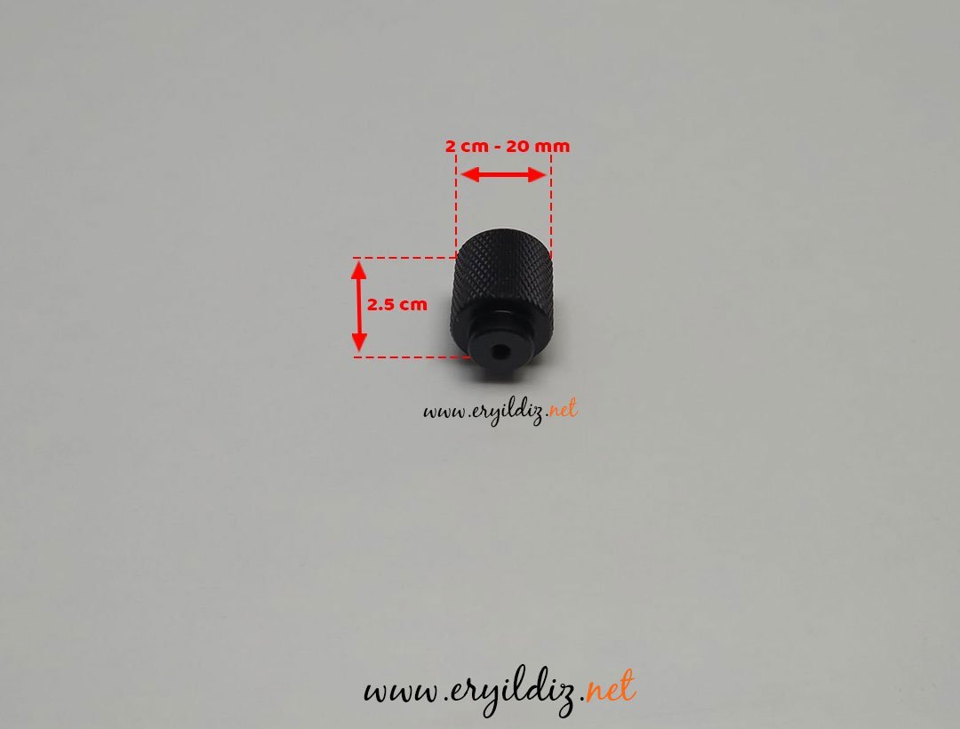 System 1965 Düğme Mobilya Kulp 8 mm Siyah Eryıldız Hırdavat