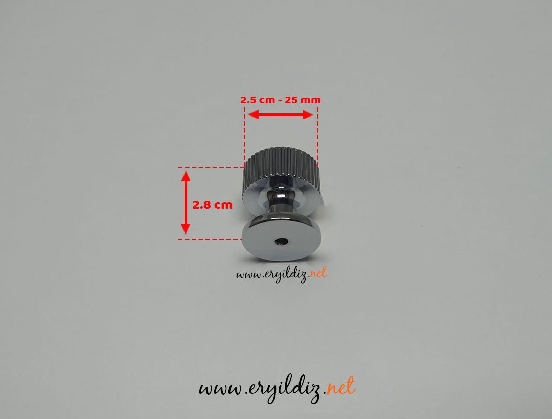 System 1975 Düğme Mobilya Kulp 26 mm Krom Eryıldız hırdavat