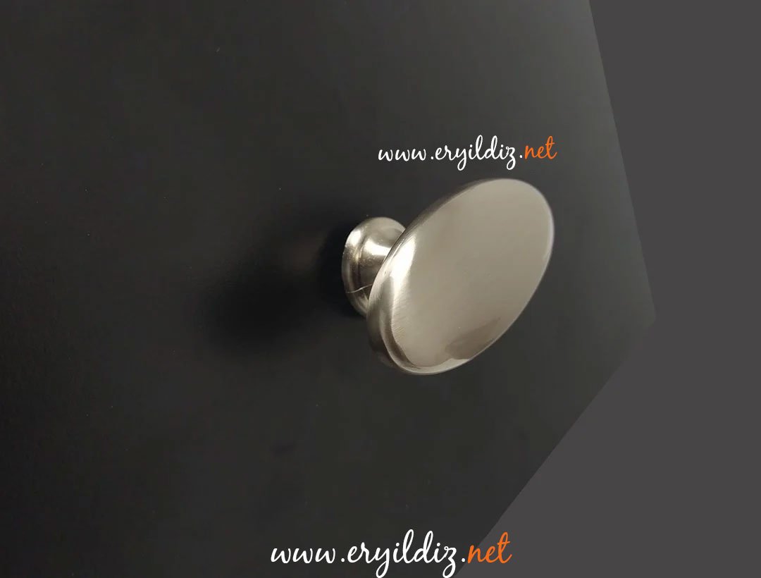 System 4322 Düğme Mobilya Kulp 8 mm Nikel Saten Eryıldız Hırdavat