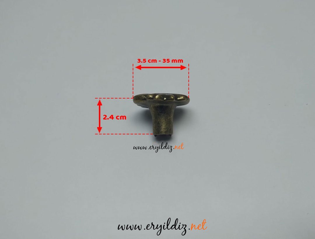 System SY 4400 Düğme Mobilya Kulp 8 mm Antik Eskitme Eryıldız Hırdavat