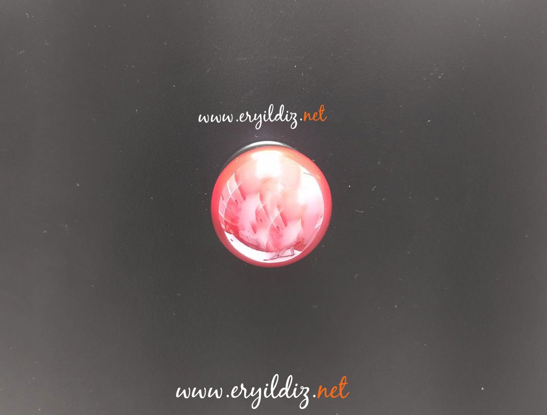 Tomurcuk 3005-85 Porselen Düğme Mobilya Kulp Kırmızı Eryıldız Hırdavat