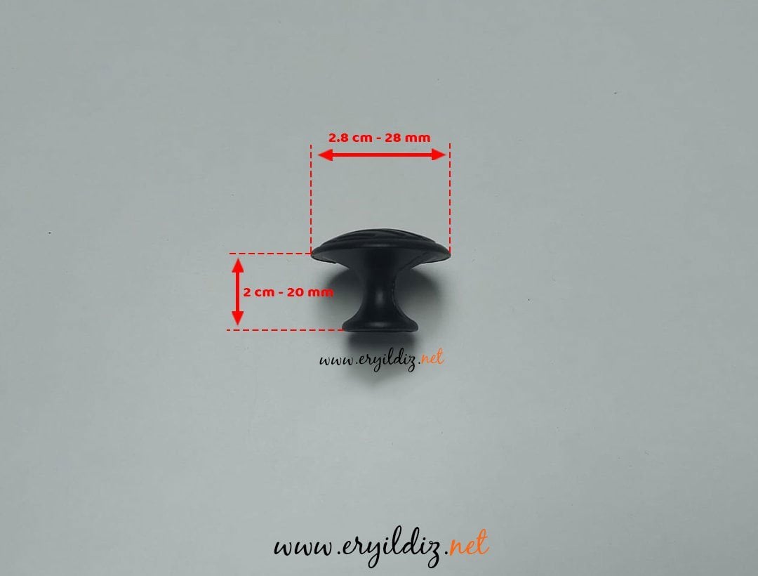 Venüs Düğme Mobilya Kulp Siyah Eryıldız Hırdavat