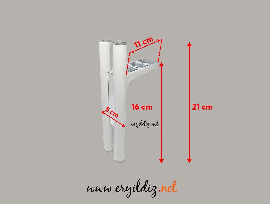 Aqua 16 cm Krom Ayak Beyaz Eryıldız Hırdavat 
