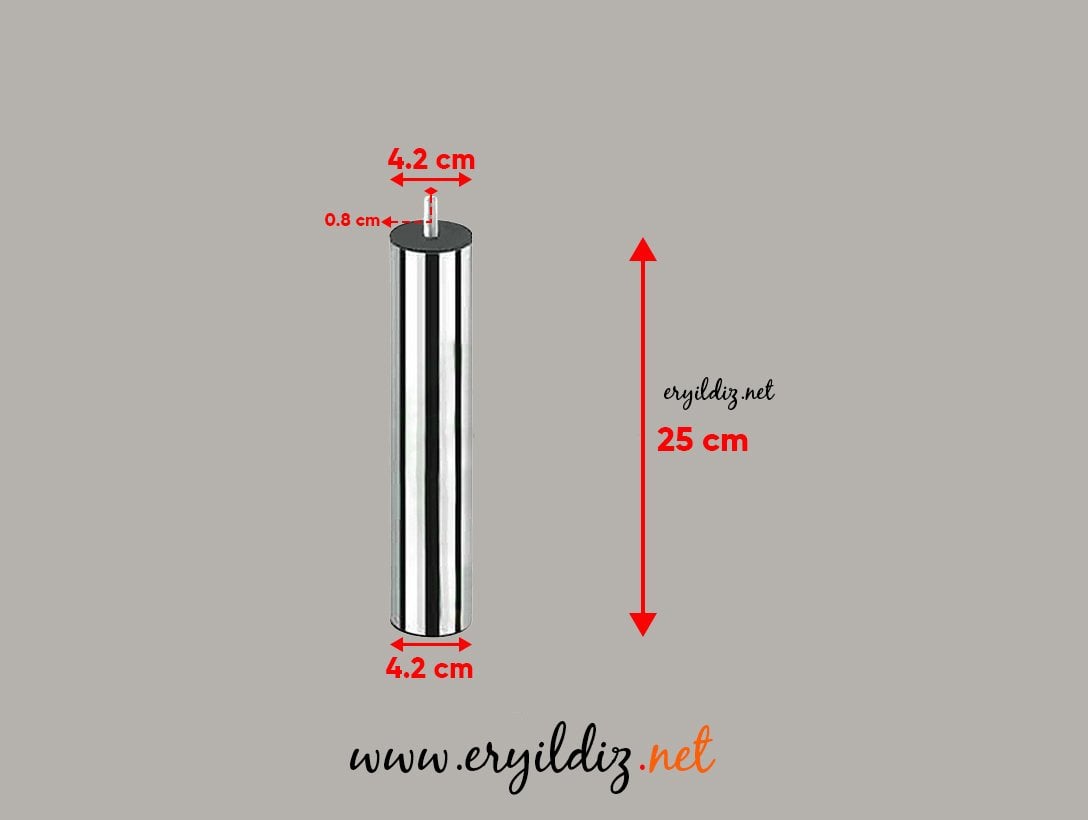Çağrı Metal Ara Krom Mobilya Ayak Çap: 42 25 cm Eryıldız Hırdavat