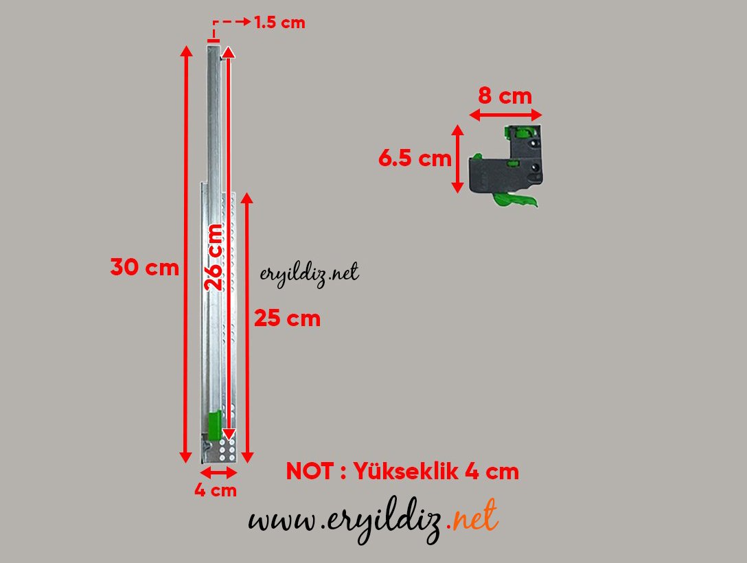 Array Plus-BM Frenli Çekmece Rayı Kısmi Açılım 30 Eryıldız Hırdavat