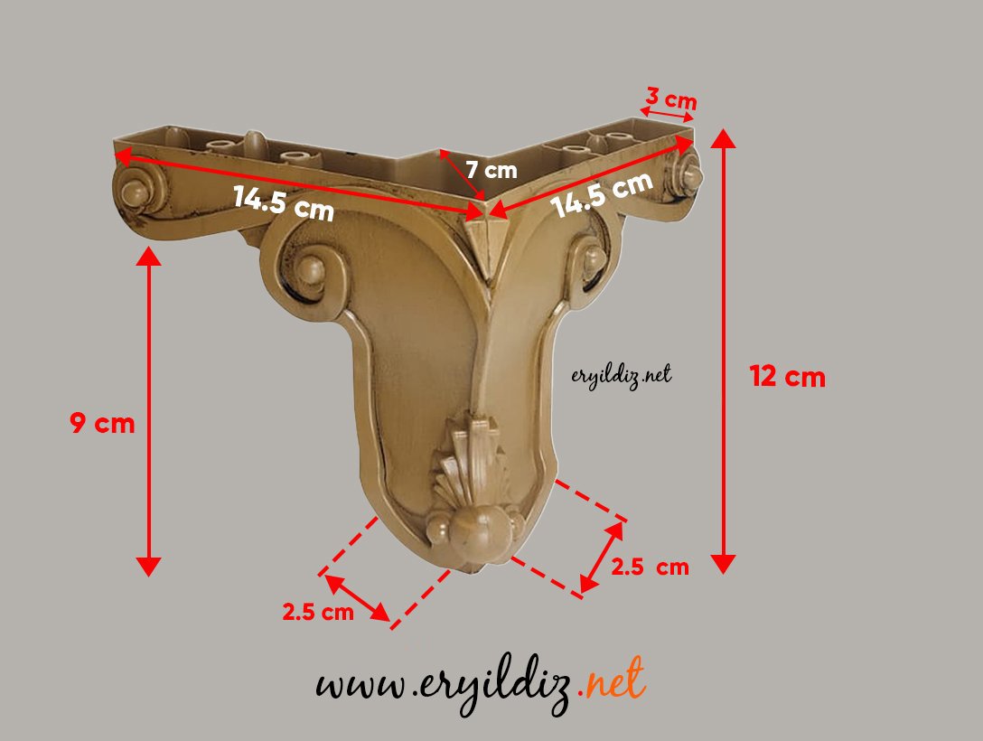 Mc Aslan Mobilya Ayak Ahşap - 12 cm Eryıldız Hırdavat