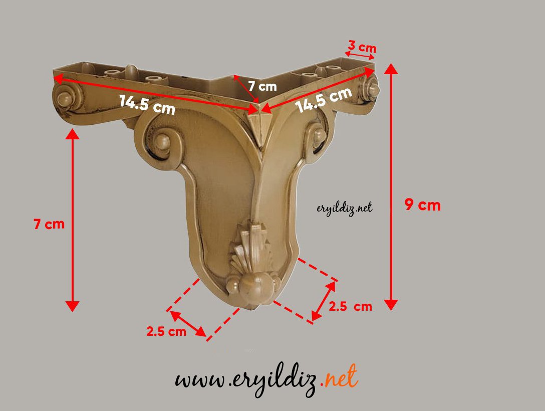 Mc Aslan Mobilya Ayak Ahşap - 9 cm Eryıldız Hırdavat