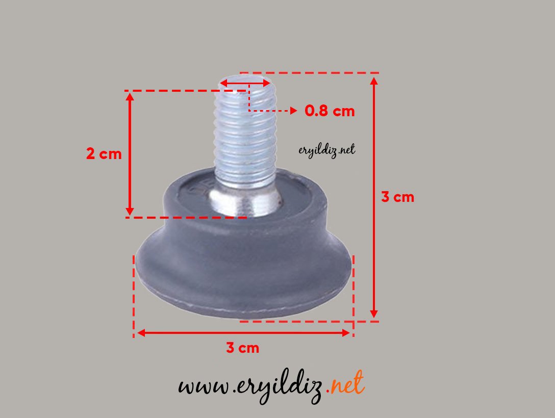 Ersan Bingo Mobilya Ayak 10 Lu Küçük - Gri Eryıldız Hırdavat