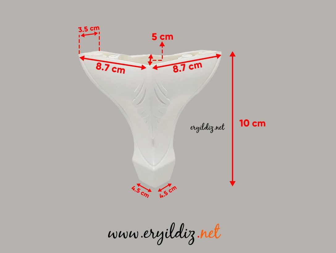 Desenli Mini Lükenz Ayak 10cm Beyaz Eryıldız Hırdavat