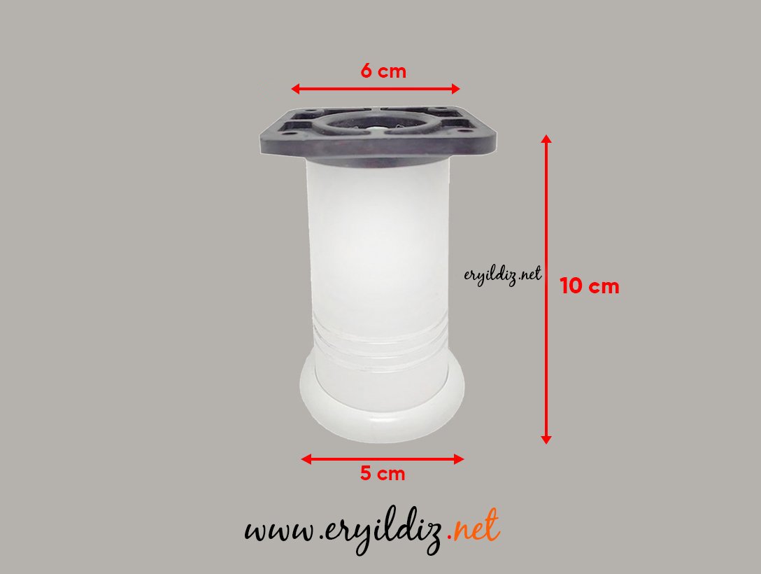 Eko Sütun Mobilya Ayak Beyaz 10 cm Eryıldız Hırdavat 