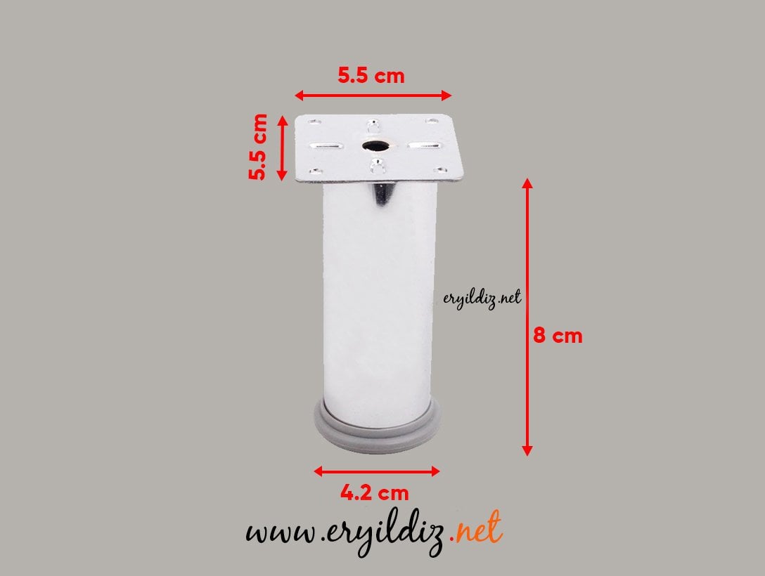 Eroğlu Plastik 42 lik Alt - Üst Ayarlı Mobilya Ayak 8 cm Eryıldız Hırdavat