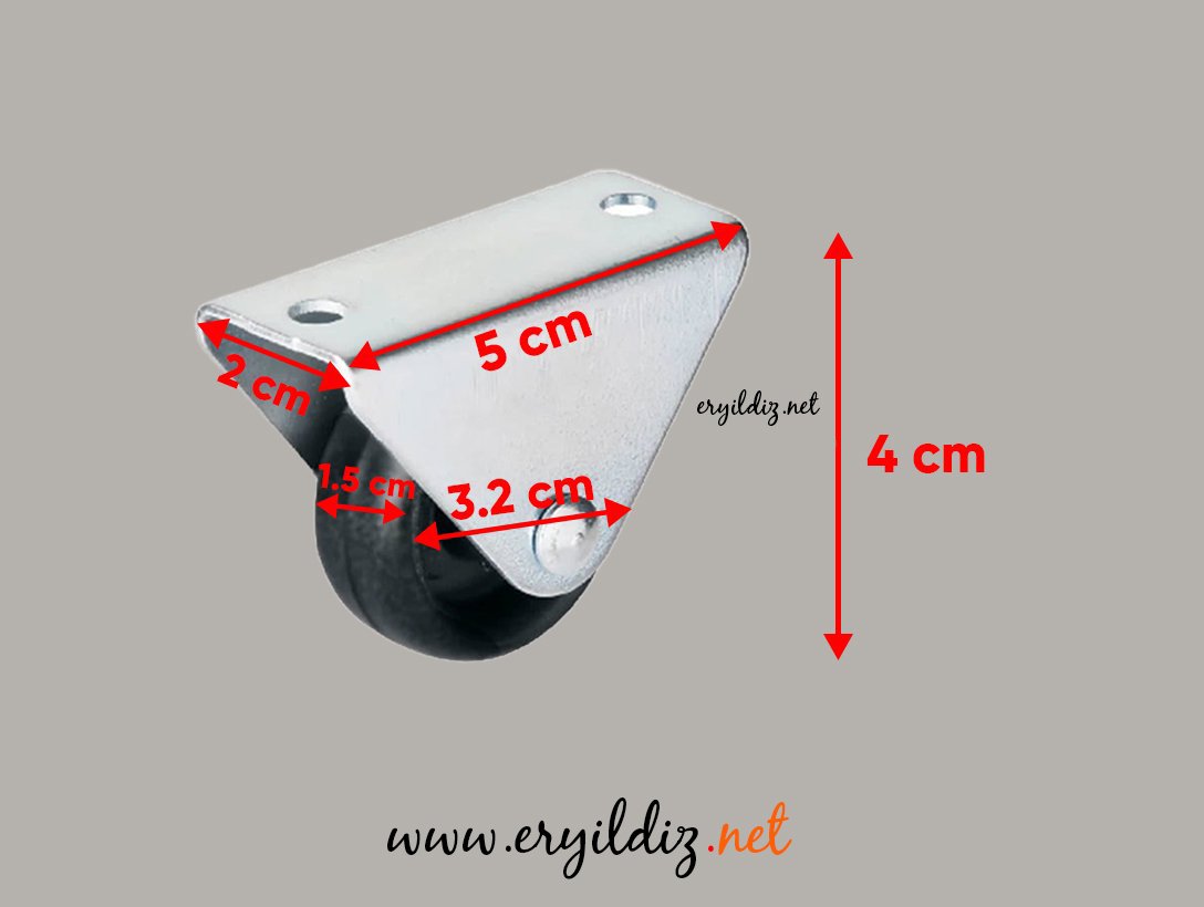 Sabit Mobilya Tekeri 3,2 cm Eryıldız hırdavat
