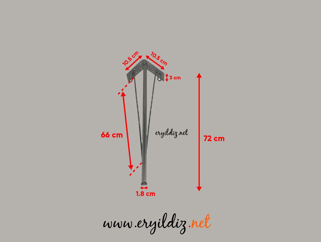 Henda Ferforje Masa Ayağı Gümüş Gri 72 cm Eryıldız Hırdavat