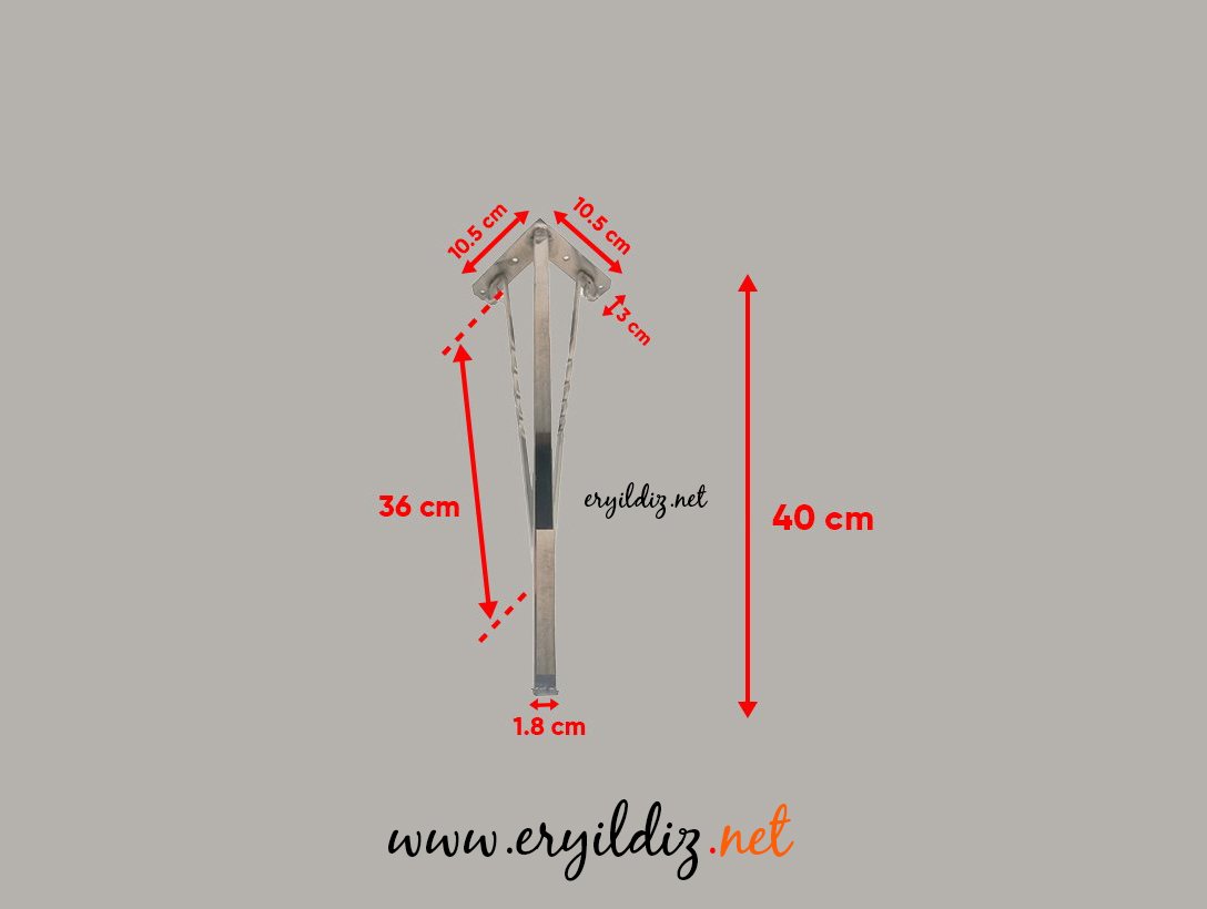 Henda Ferforje Sehpa Ayağı Krom 41 cm Eryıldız Hırdavat