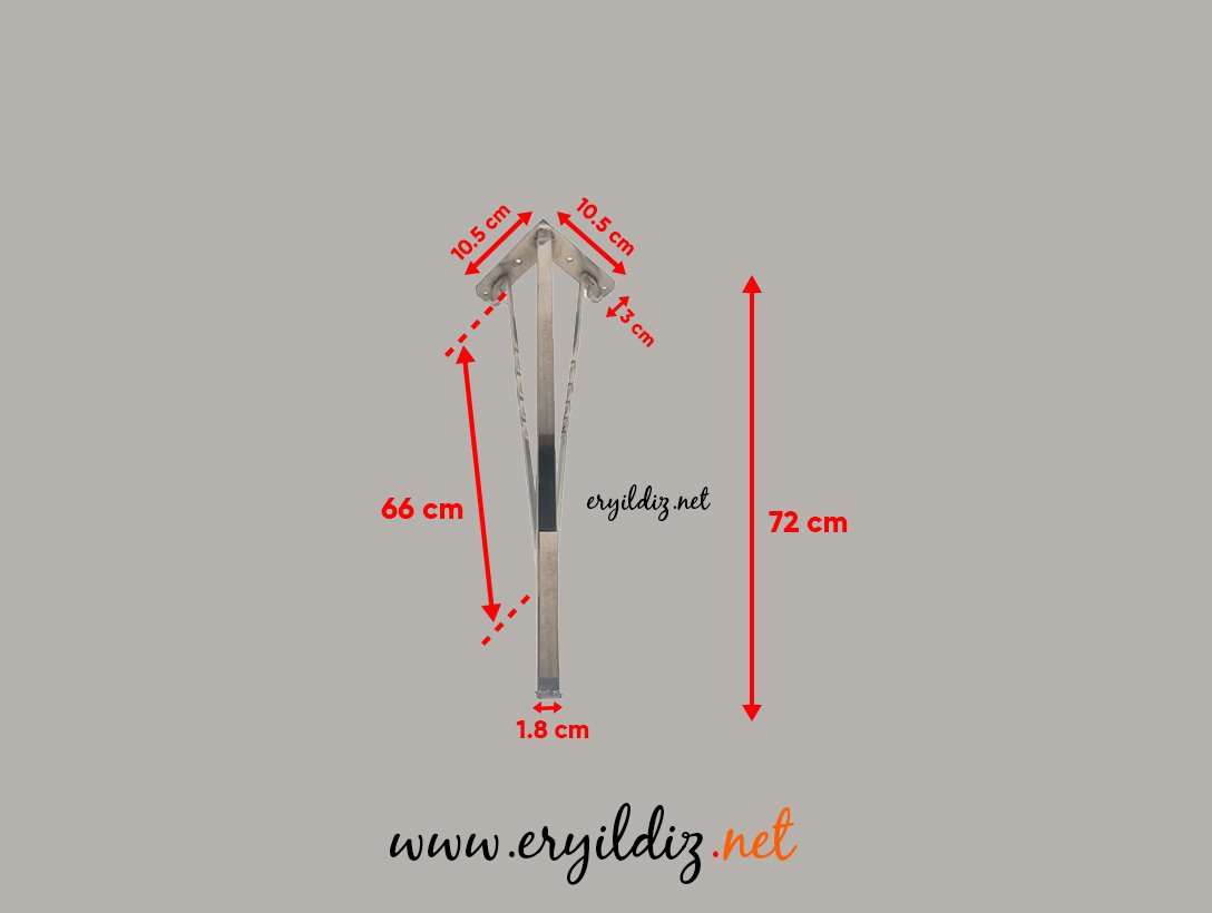 Henda Ferforje Masa Ayağı Krom 72 cm Eryıldız Hırdavat