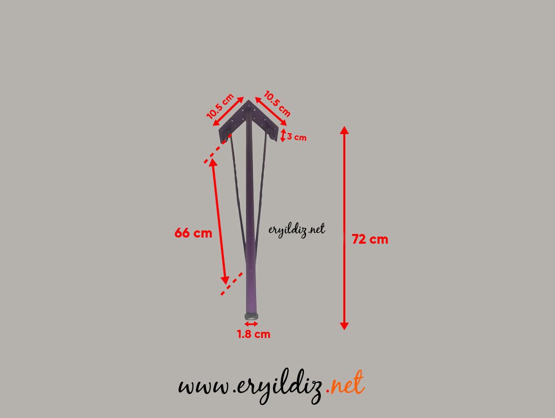 Henda Ferforje Masa Ayağı Mor 72 cm Eryıldız Hırdavat