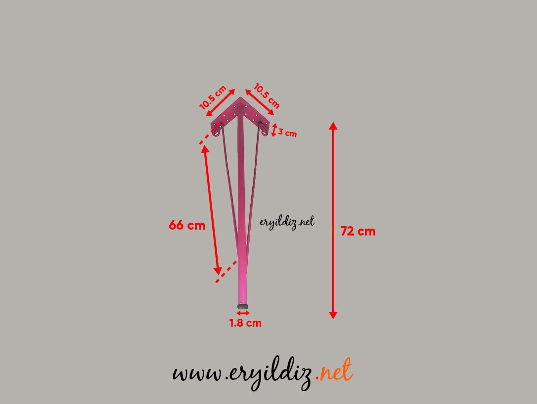 Henda Ferforje Masa Ayağı Pembe 72 cm Eryıldız Hırdavat