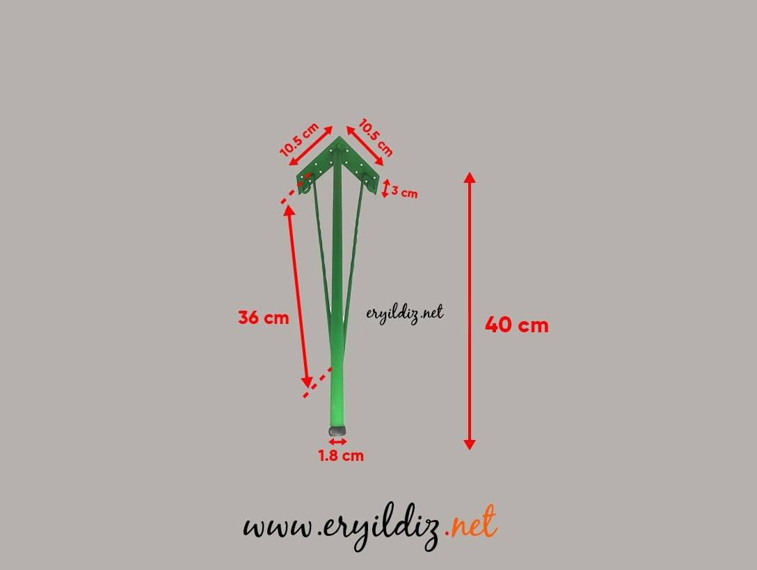 Henda Ferforje Sehpa Ayağı Yeşil 41 cm Eryıldız Hırdavat