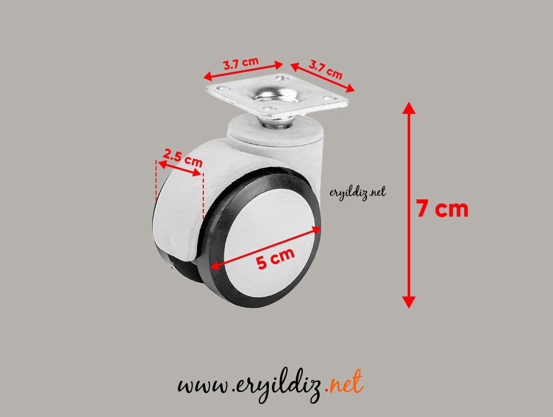 Hts 551 Tablalı Gri Mobilya Tekeri 50 Lik Eryıldız Hırdavat 