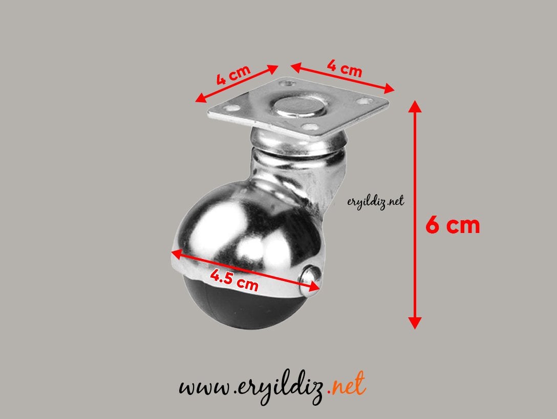 Hts 204 Küre Tablalı Krom Mobilya Tekeri 40 Lık Eryıldız Hırdavat