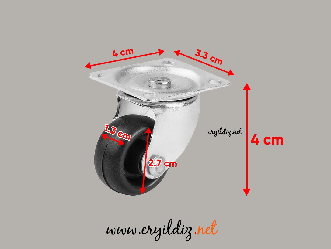 Hts Tablalı Mobilya Tekeri 338- 28 mm İçin Eryıldız Hırdavat