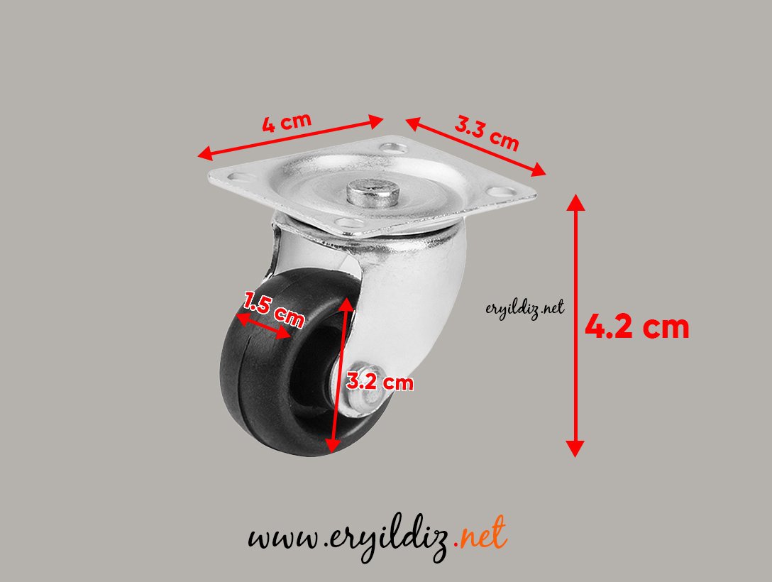 Hts Tablalı Mobilya Tekeri 339- 32 mm İçin Eryıldız Hırdavat