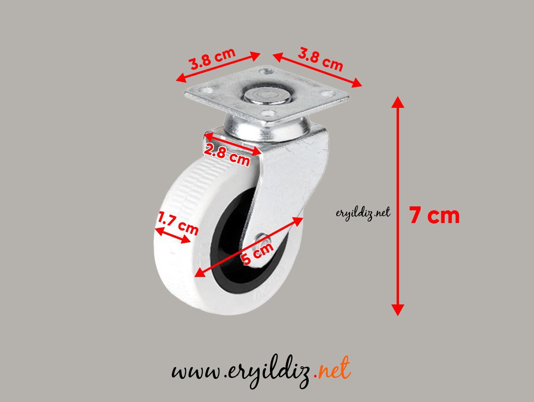 Hts Çift Bilyalı Tablalı Mobilya Tekeri 50 x 20 331 Frensiz 
